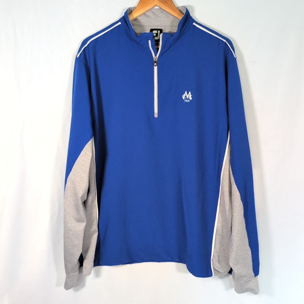 FootJoy Men's 1/4 Zip Performance Golf Pullover Blue Gray  Size L